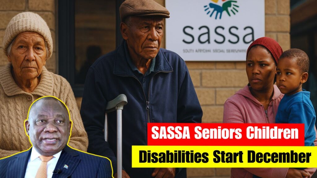 SASSA Seniors, Children, Disabilities Start December
